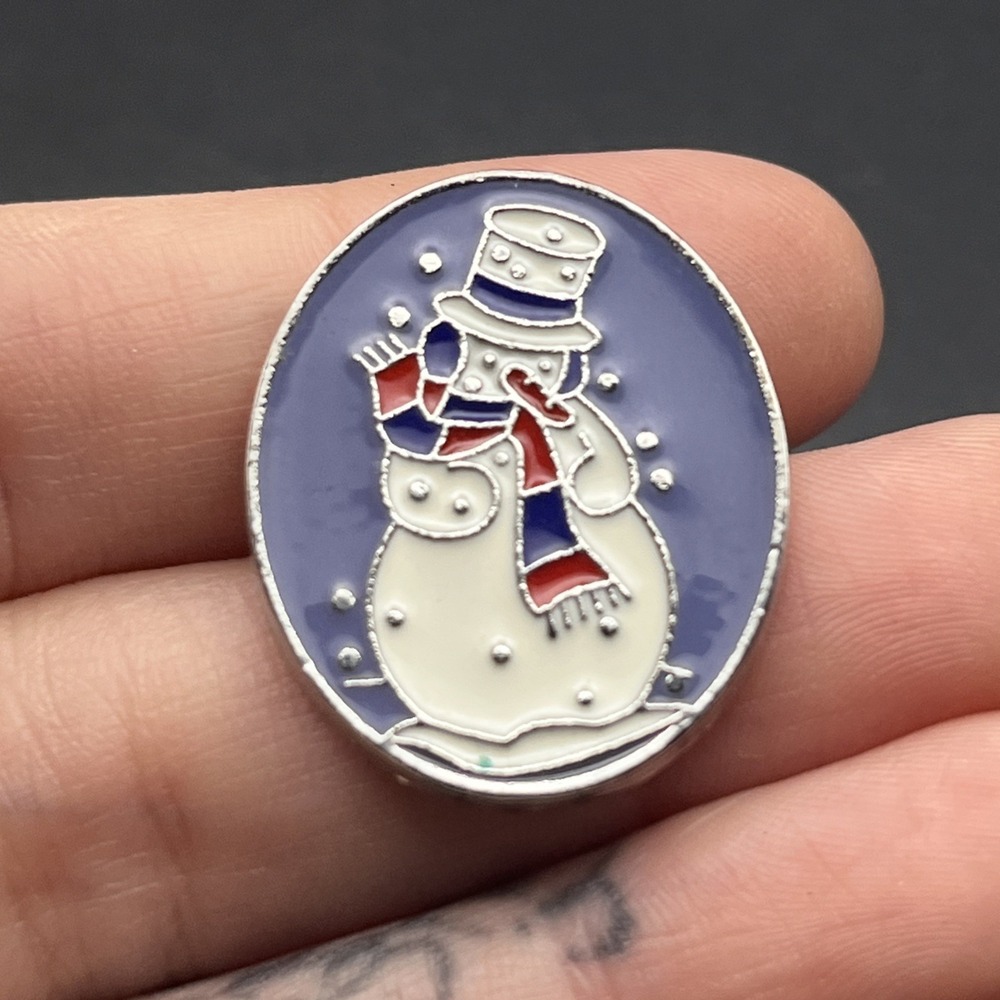 Cartoon Snowman Cute Winter Snowing Lapel Hat Pin